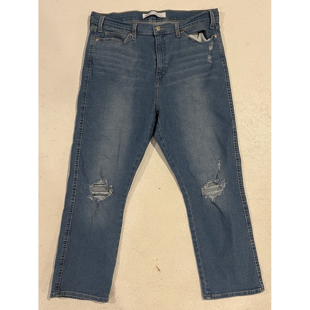 Signature Levi's‎ Heritage High Rise Straight Jeans Women's 18-W34 Distressed